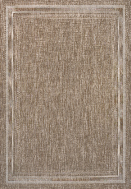 8' X 10' Beige And Cream Indoor Outdoor Area Rug