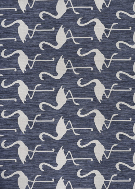 8' X 10' Navy Blue And White Animal Print Indoor Outdoor Area Rug