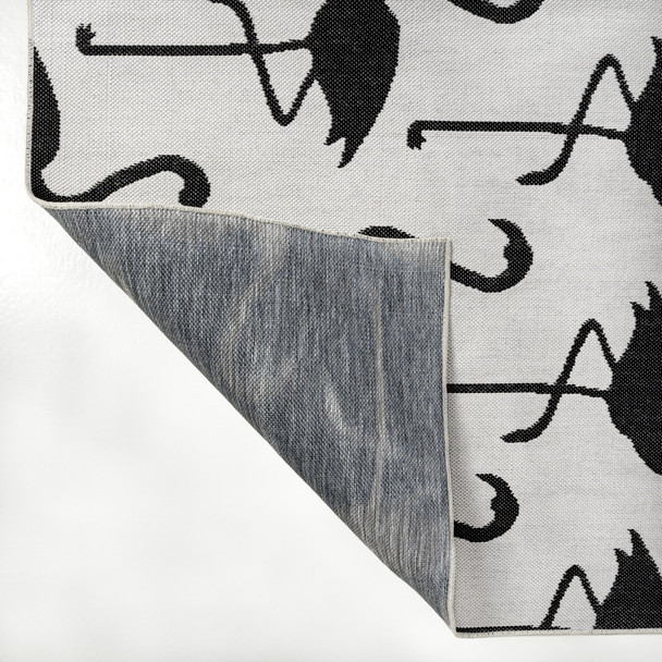 3' X 5' White And Black Animal Print Indoor Outdoor Area Rug