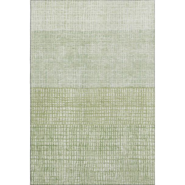 5' X 8' Sage And Ivory Geometric Washable Area Rug With UV Protection