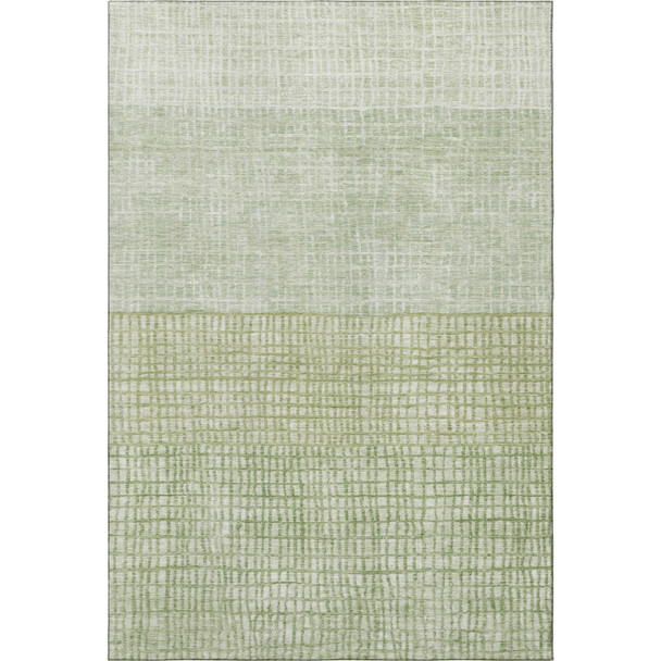 9' X 12' Sage And Ivory Geometric Washable Area Rug With UV Protection
