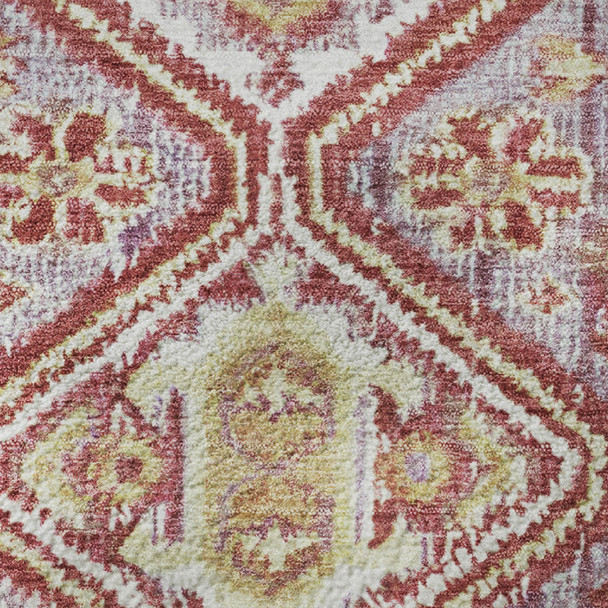 10' X 14' Merlot And Lavender Geometric Washable Area Rug With UV Protection