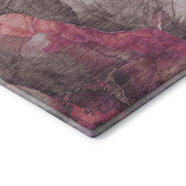 10' X 14' Blush Purple And Gray Floral Washable Area Rug With UV Protection