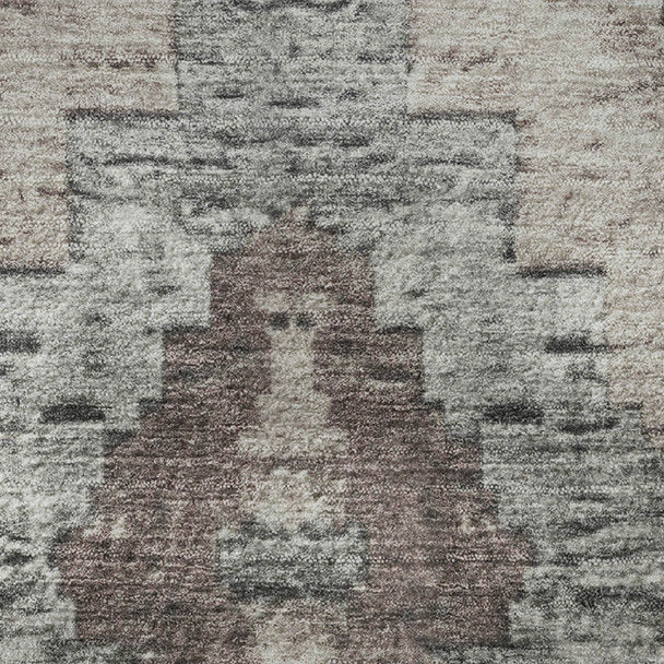3' X 5' Taupe Charcoal And Gray Diamond Washable Area Rug With UV Protection