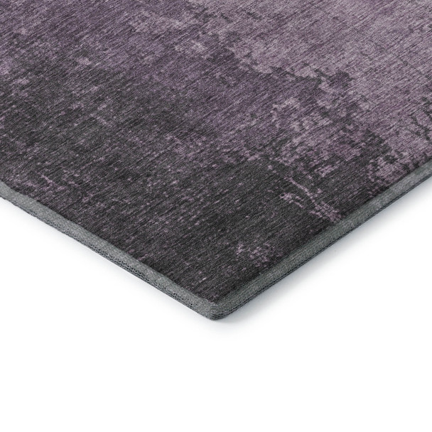 10' X 14' Lavender And Gray Abstract Washable Area Rug With UV Protection