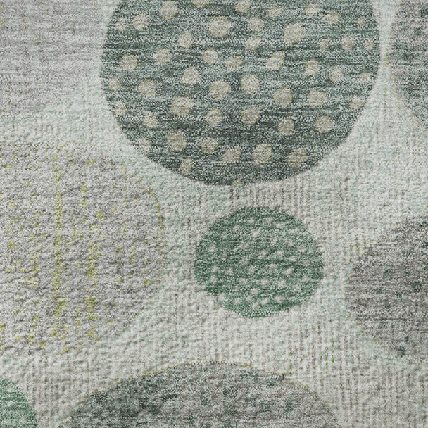 10' X 14' Sage Beige And Tan Geometric Washable Area Rug With UV Protection