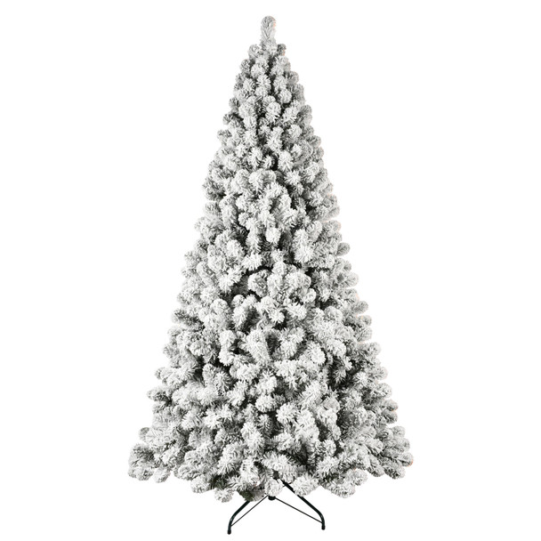 6' Pre Lit Full Flocked Spruce Christmas Tree