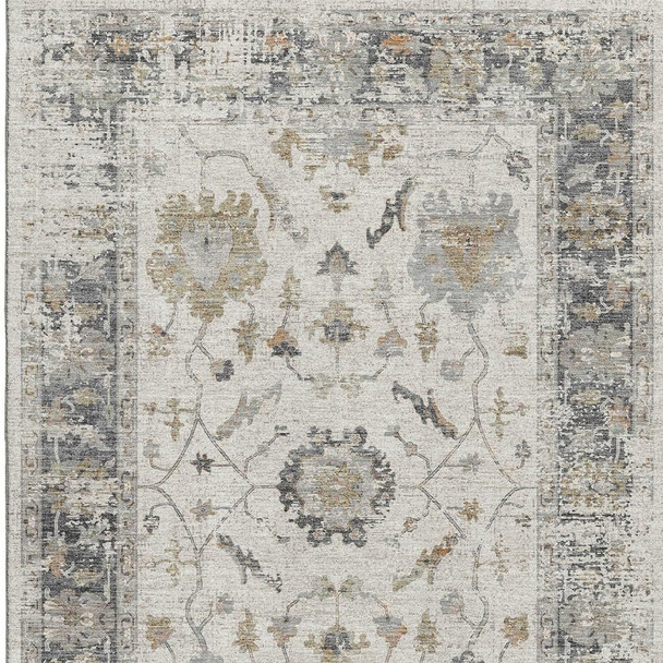 8' X 10' Ivory Taupe And Gray Oriental Washable Area Rug With UV Protection