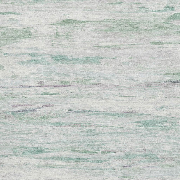 5' X 8' Artichoke Green And Ivory Abstract Washable Area Rug With UV Protection