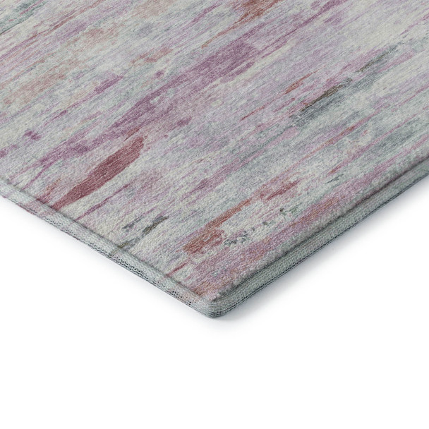 5' X 8' Blush And Ivory Abstract Washable Area Rug With UV Protection