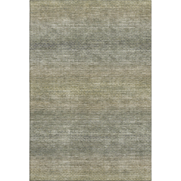 10' X 14' Fern Green And Gray Geometric Washable Area Rug With UV Protection