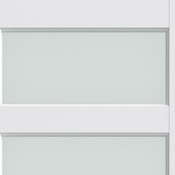 80" X 28" White Wood And Glass Slab Door