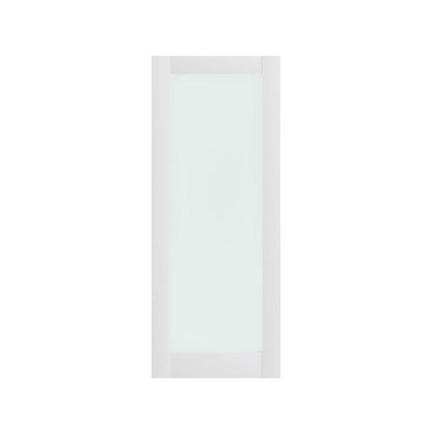 80" X 30" White Wood And Glass Slab Door
