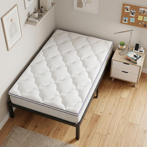 2" White Cotton Extra-long Twin Mattress Topper