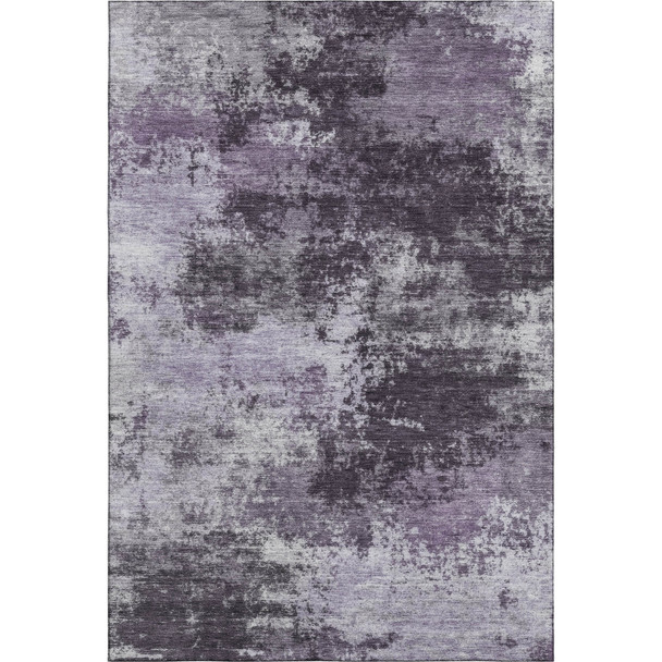 3' X 5' Purple And Lavender Abstract Washable Area Rug With UV Protection