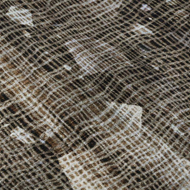3' X 5' Chocolate And Beige Abstract Washable Area Rug With UV Protection