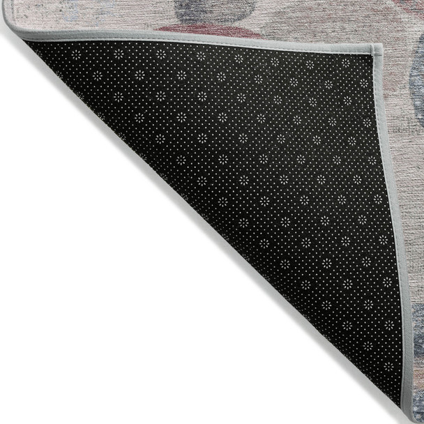 10' X 14' Blush Blue And Taupe Geometric Washable Indoor Outdoor Area Rug