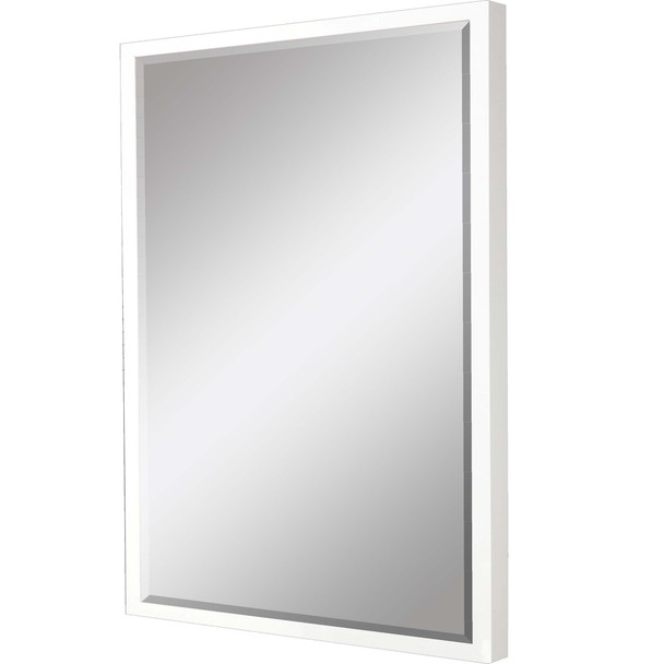 38" White Solid Wood Framed Accent Mirror
