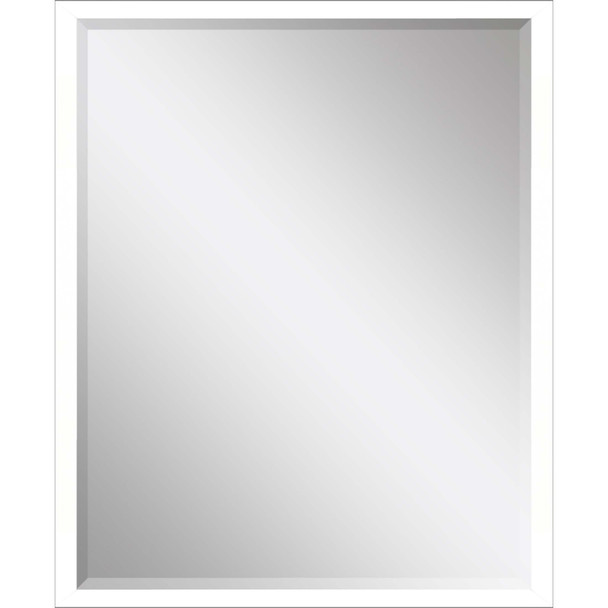 42" White Solid Wood Framed Accent Mirror