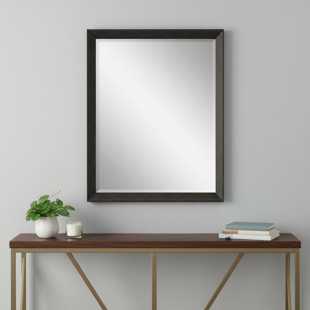 32" Dark Brown Framed Accent Mirror