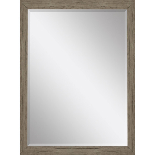 39" Light Brown Framed Accent Mirror
