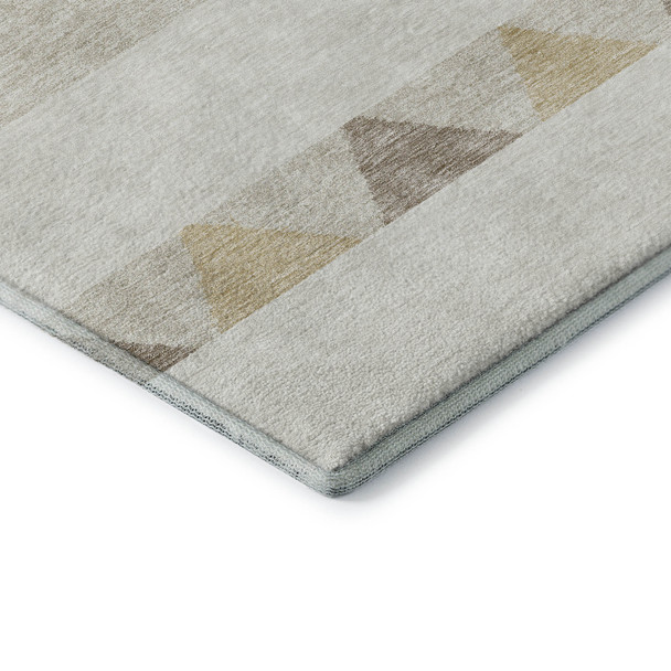 9' X 12' Ivory Beige And Taupe Southwestern Washable Area Rug With UV Protection