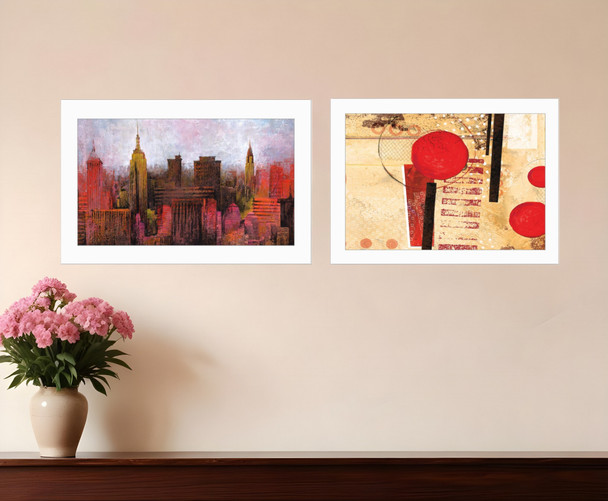 Set Of Two NYC Harmony 1 White Framed Print Wall Art