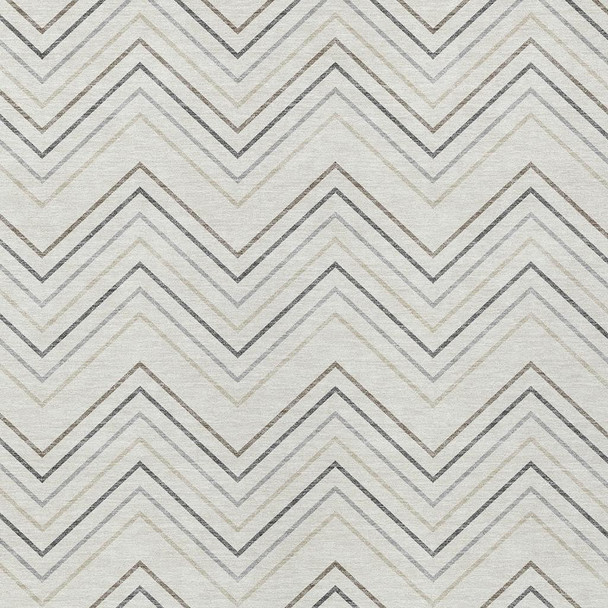 9' X 12' Ivory Gray And Taupe Geometric Washable Indoor Outdoor Area Rug