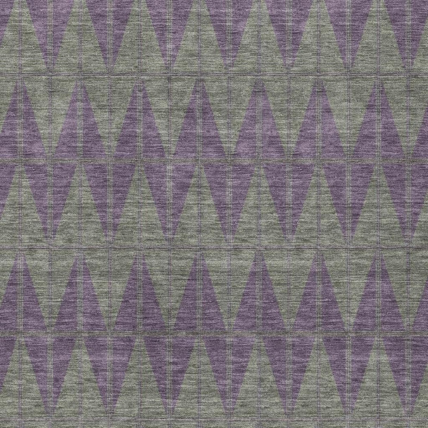 3' X 5' Plum And Sage Geometric Washable Indoor Outdoor Area Rug