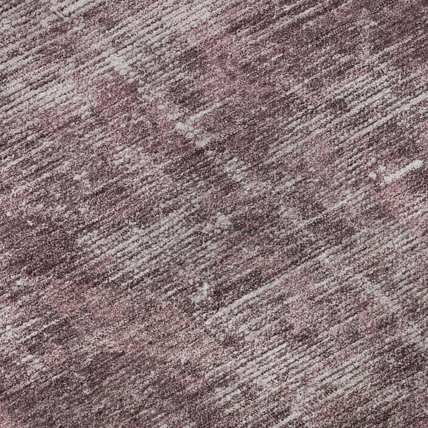3' X 5' Merlot And Silver Oriental Washable Area Rug With UV Protection