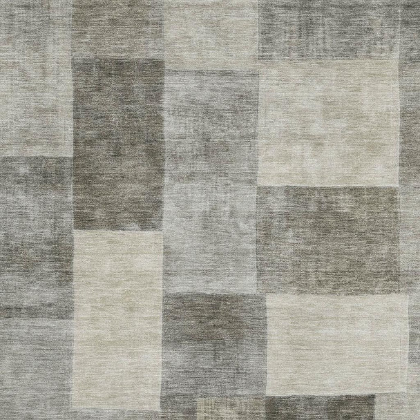 3' X 5' Taupe Ivory And Khaki Geometric Washable Area Rug With UV Protection