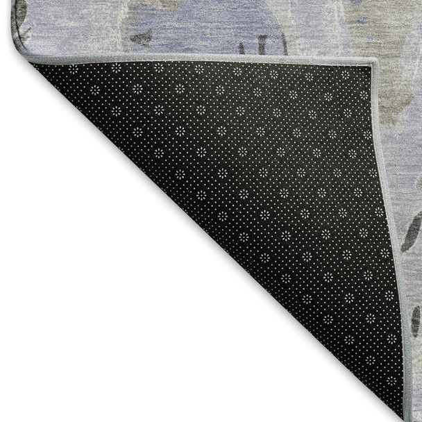 9' X 12' Lavender Ivory And Gray Geometric Washable Area Rug With UV Protection