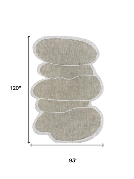 8' X 10' Beige And Cream Medallion Indoor Outdoor Area Rug