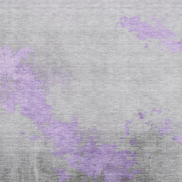 10' X 14' Lavender And Gray Abstract Washable Area Rug With UV Protection