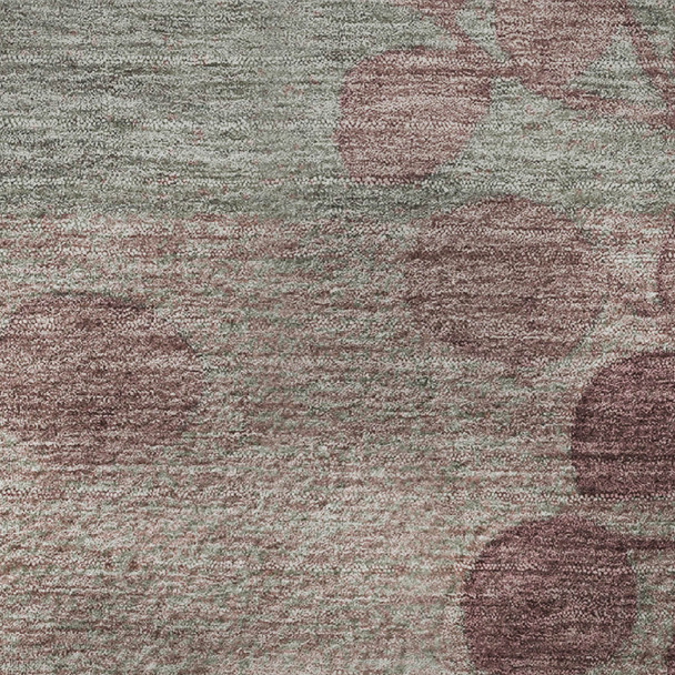 8' X 10' Blush And Emerald Floral Washable Area Rug With UV Protection