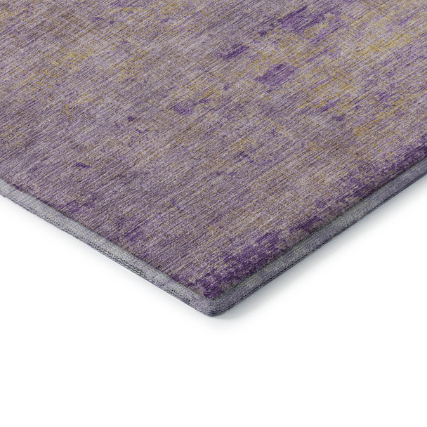 9' X 12' Purple And Beige Abstract Washable Area Rug With UV Protection
