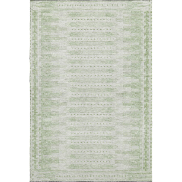 3' X 5' Sage And Fern Green Geometric Washable Area Rug With UV Protection
