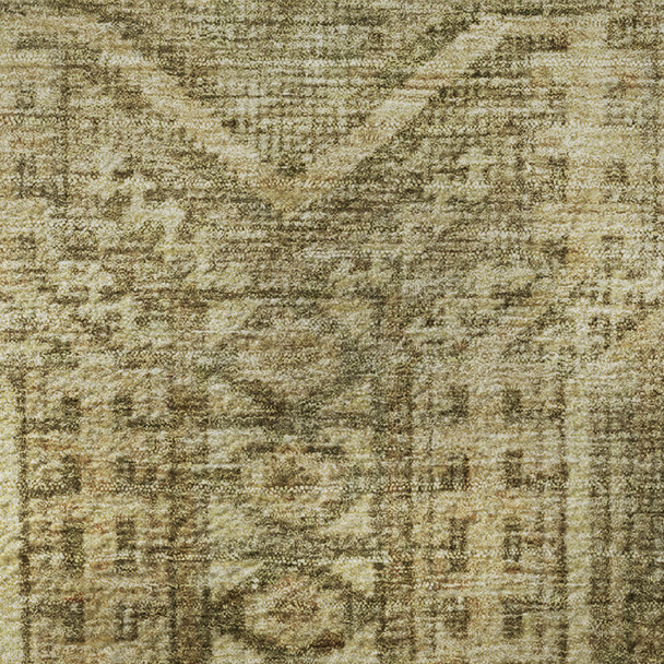 3' X 5' Khaki And Taupe Geometric Washable Area Rug With UV Protection