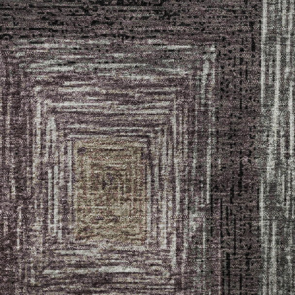 9' X 12' Beige Ivory And Charcoal Geometric Washable Area Rug With UV Protection