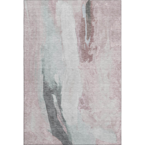8' X 10' Blush Gray And Ivory Abstract Washable Area Rug With UV Protection