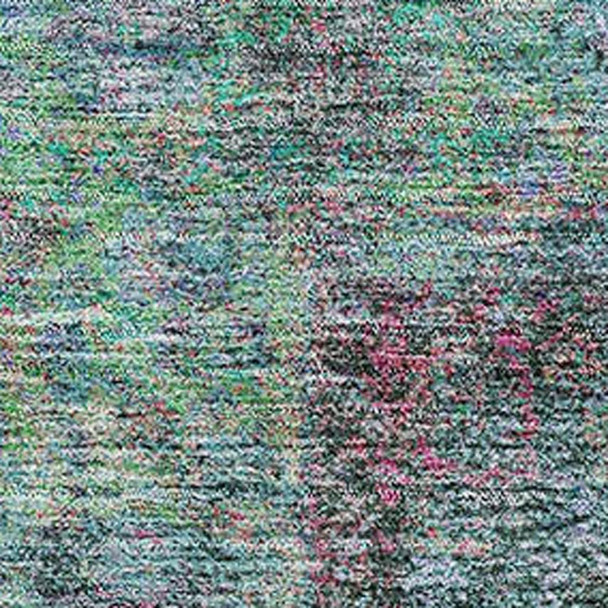 5' X 8' Aqua And Purple Medallion Washable Area Rug With UV Protection