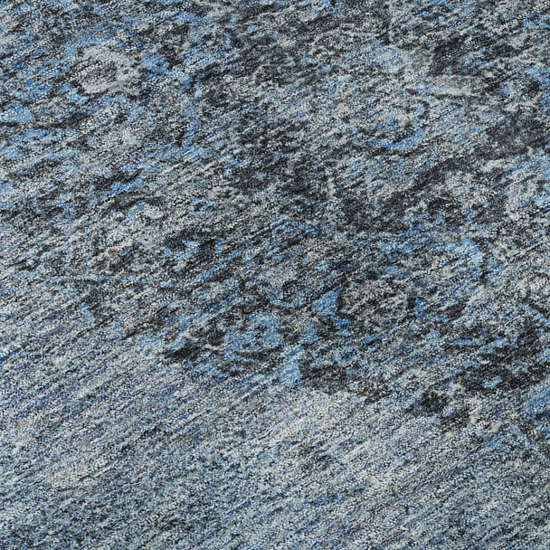 5' X 8' Denim Blue And Gray Medallion Washable Area Rug With UV Protection
