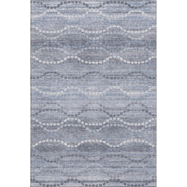 10' X 14' Blue And Ivory Abstract Geometric Washable Area Rug With UV Protection