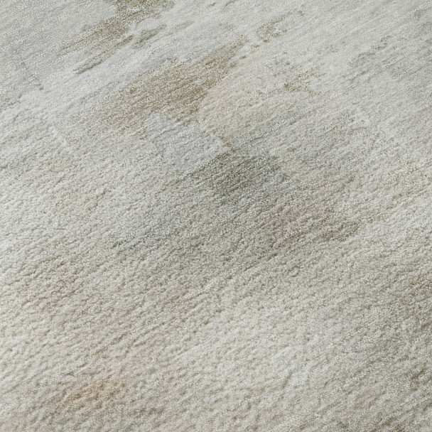 3' X 5' Linen And Ivory Abstract Washable Area Rug With UV Protection