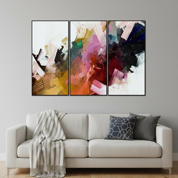 Set Of Three Luz Black Framed Wall Art
