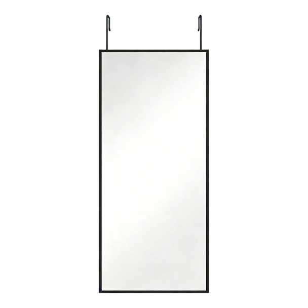 47" Black Aluminum Over the Door Framed Accent Mirror