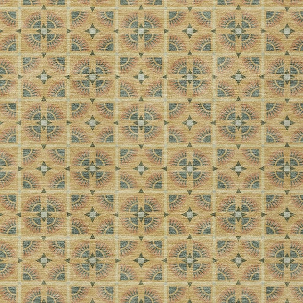 10' X 14' Gold And Copper Geometric Washable Indoor Outdoor Area Rug