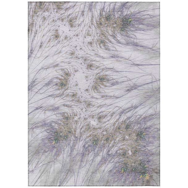 9' X 12' Lavender And Purple Oriental Washable Indoor Outdoor Area Rug