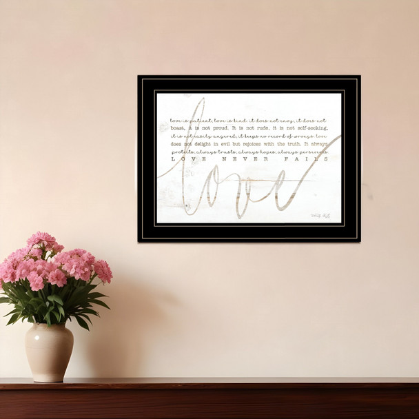 Love Never Fails 3 Black Framed Print Wall Art