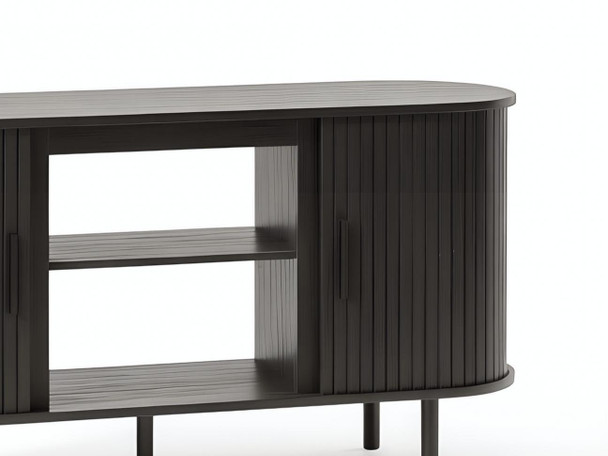 55" Black Wood Fireplace TV Stand With Fireplace
